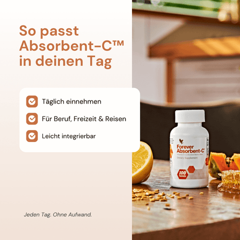 Forever Absorbent-C – Vitamin-C-Kautabletten für die tägliche Routine, praktisch für unterwegs