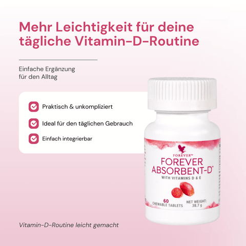 Forever Absorbent-D für Vitamin D Ergänzung im Alltag