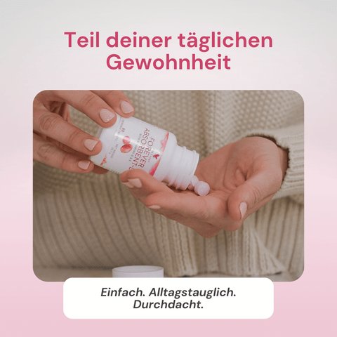 Forever Absorbent-D Presslinge in Hand einer Frau