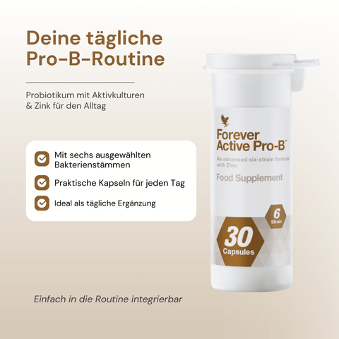 Forever Active Pro-B – Probiotikum mit Aktivkulturen und Zink, 30 Kapseln