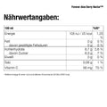Forever Aloe Vera Berry Nectar Nährwertangaben Übersicht für 100ml