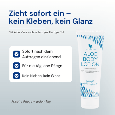 Aloe Body Lotion – leichte Körperlotion mit Aloe Vera, zieht schnell ein, 236 ml