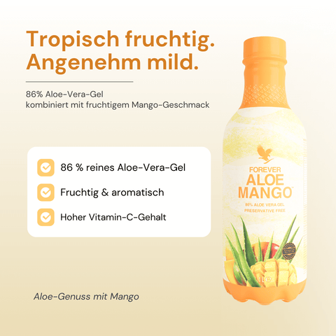 Forever Aloe Mango – tropisch-fruchtiges Aloe-Vera-Getränk mit Mango