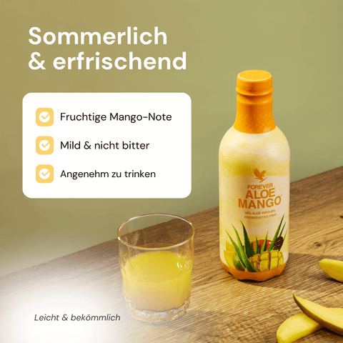 Forever Aloe Mango – Aloe-Vera-Getränk mit Mango-Geschmack, 1 Liter