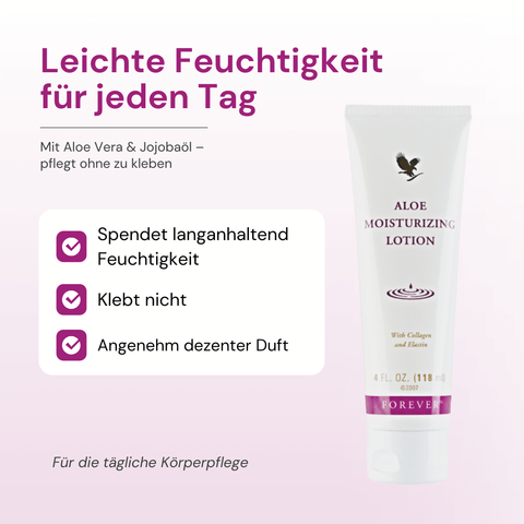 Forever Aloe Moisturizing Lotion – feuchtigkeitsspendende Körperlotion, zieht schnell ein