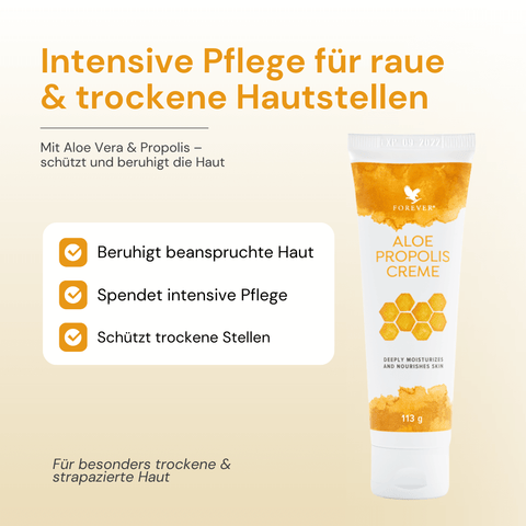 Forever Aloe Propolis Creme – intensive Pflegecreme für trockene und raue Hautstellen