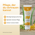 Infografik: Forever Aloe Propolis Creme – intensive Pflege für trockene Hautstellen