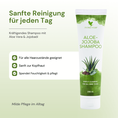 Aloe-Jojoba Shampoo – sanft reinigendes Shampoo mit Aloe Vera und Jojobaöl, 296 ml