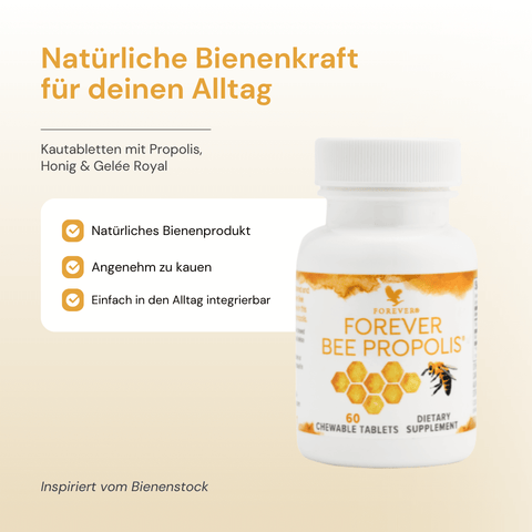 Forever Bee Propolis Kautabletten mit Propolis, Honig & Gelée Royal