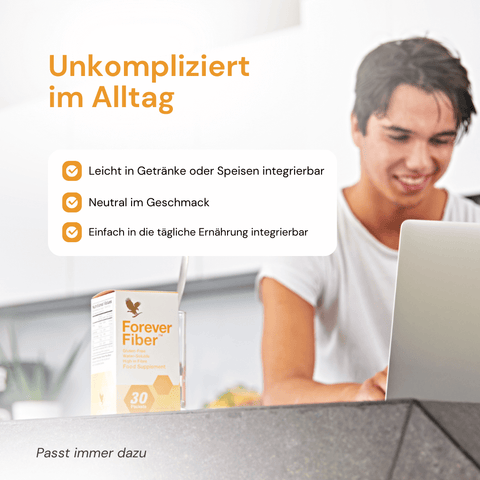 Infografik: Forever Fiber – ballaststoffreiches Lebensmittel zur täglichen Ernährung