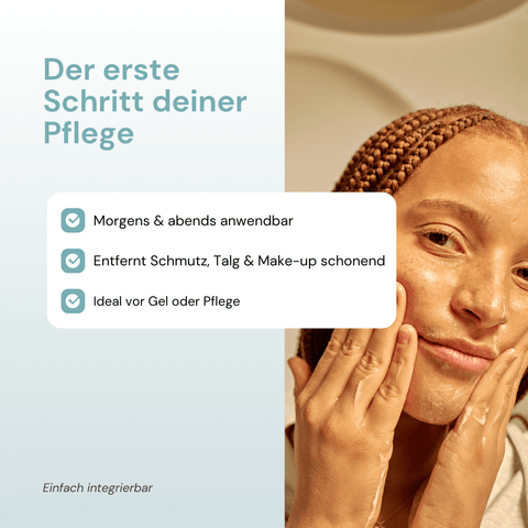 Forever Logic Gel Cleanser - Frau cremt sich das Gesicht ein