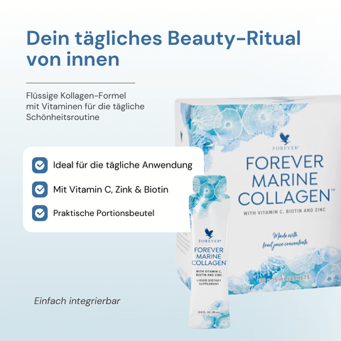 Forever Marine Collagen – flüssiges Nahrungsergänzungsmittel mit Kollagen, Vitamin C, Biotin und Zink