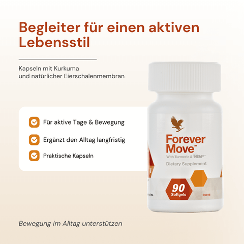 Forever Move – Nahrungsergänzungsmittel mit Kurkuma und Eierschalenmembran