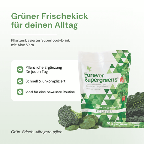 Forever Supergreens pflanzenbasierter Superfood-Drink mit Aloe Vera