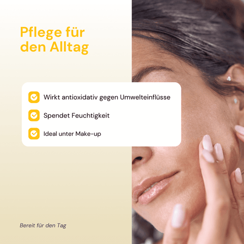 Frau streicht sich über das Gesicht - Forever Vitamin C 